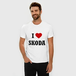 Футболка slim-fit I love Skoda, цвет: белый — фото 2