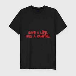 Футболка slim-fit Hug a vampire, цвет: черный