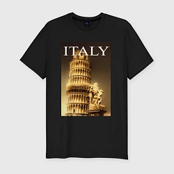 Футболка slim-fit Leaning tower of Pisa, цвет: черный