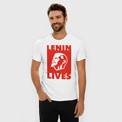 Футболка slim-fit Lenin Lives, цвет: белый — фото 2