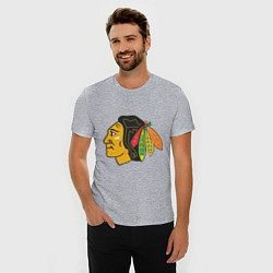 Футболка slim-fit Chicago Blackhawks, цвет: меланж — фото 2