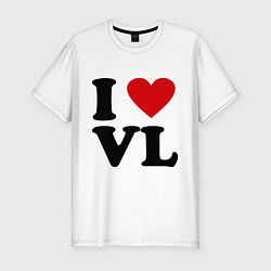 Футболка slim-fit I love VL, цвет: белый