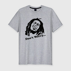 Футболка slim-fit Bob Marley: Don't worry, цвет: меланж