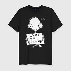 Футболка slim-fit I want to believe, цвет: черный