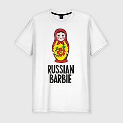 Футболка slim-fit Russian Barbie, цвет: белый