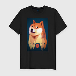 Мужская slim-футболка Wow Doge