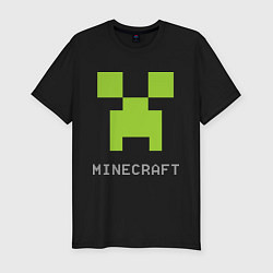 Мужская slim-футболка Minecraft logo grey