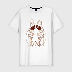 Футболка slim-fit Кот да Винчи, цвет: белый