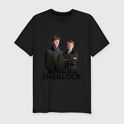Мужская slim-футболка Sherlock