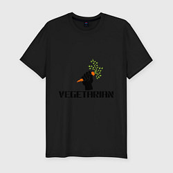 Футболка slim-fit Vegetarian (Вегетерианство), цвет: черный