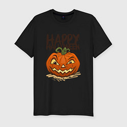 Футболка slim-fit Happy halloween, цвет: черный