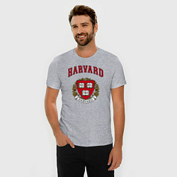 Футболка slim-fit Harvard university, цвет: меланж — фото 2