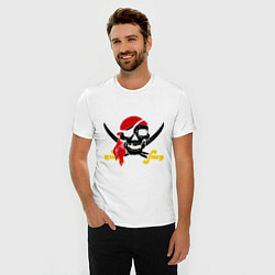 Футболка slim-fit Пиратская футболка, цвет: белый — фото 2