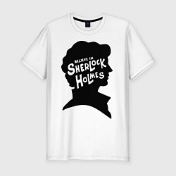 Футболка slim-fit Believe Sherlock Holmes, цвет: белый
