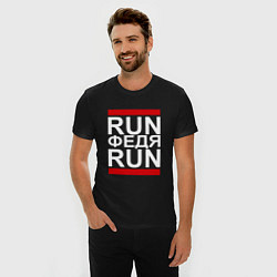 Футболка slim-fit Run Федя Run, цвет: черный — фото 2