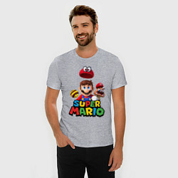 Футболка slim-fit Super Mario, цвет: меланж — фото 2