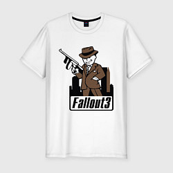 Футболка slim-fit Fallout Man with gun, цвет: белый