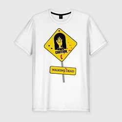 Футболка slim-fit Caution: Walking dead, цвет: белый