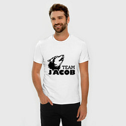 Футболка slim-fit Jacob team logo, цвет: белый — фото 2