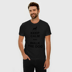 Футболка slim-fit Keep Calm & Walk the dog, цвет: черный — фото 2