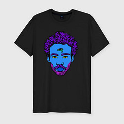 Футболка slim-fit Childish Gambino синяя голова, цвет: черный