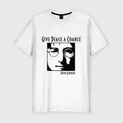 Мужская slim-футболка Give Peace a Chance