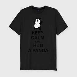 Мужская slim-футболка Keep Calm & Hug A Panda