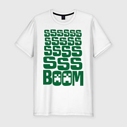 Футболка slim-fit Ssss boom, цвет: белый