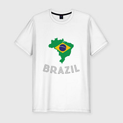 Мужская slim-футболка Brazil Country