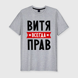 Футболка slim-fit Витя всегда прав, цвет: меланж