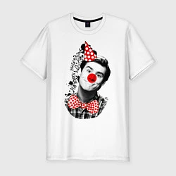 Мужская slim-футболка Джим Керри клоун