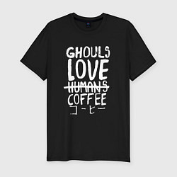 Мужская slim-футболка Ghouls Love Coffee