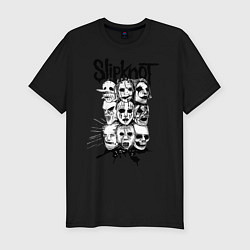 Мужская slim-футболка Slipknot Faces