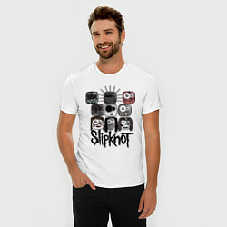 Футболка slim-fit Slipknot Masks, цвет: белый — фото 2