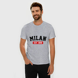 Футболка slim-fit FC Milan Est. 1899, цвет: меланж — фото 2