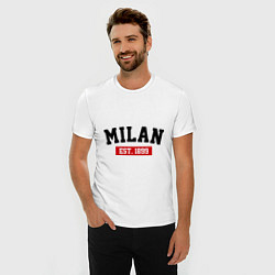 Футболка slim-fit FC Milan Est. 1899, цвет: белый — фото 2