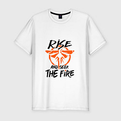 Футболка slim-fit Rise & Seek the Fire, цвет: белый