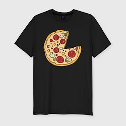 Футболка slim-fit Пицца парная, цвет: черный