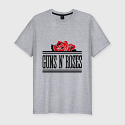 Футболка slim-fit Guns n Roses: rose, цвет: меланж