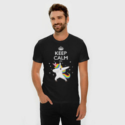 Футболка slim-fit Keep Calm & Dab Unicorn, цвет: черный — фото 2