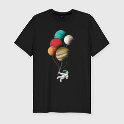 Мужская slim-футболка Космические шары