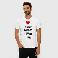 Футболка slim-fit Keep Calm & Love Life, цвет: белый — фото 2