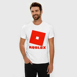 Футболка slim-fit Roblox Logo, цвет: белый — фото 2