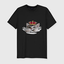 Футболка slim-fit Pretty kitten, цвет: черный