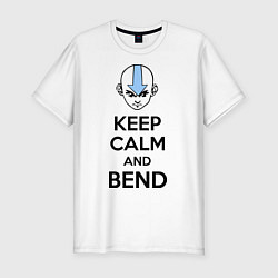 Футболка slim-fit Keep Calm & Bend, цвет: белый