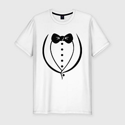 Футболка slim-fit Cмокинг (tuxedo), цвет: белый