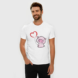 Футболка slim-fit Pig Love, цвет: белый — фото 2