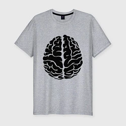 Мужская slim-футболка Он: мозг
