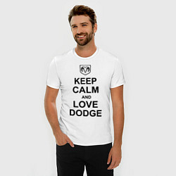 Футболка slim-fit Keep Calm & Love Dodge, цвет: белый — фото 2