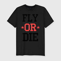 Футболка slim-fit Fly or Die, цвет: черный